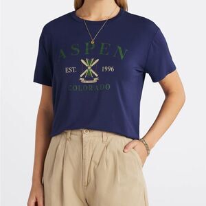 Gilli Aspen Short Sleeve Knit Tee Navy L NWT STITCH FIX